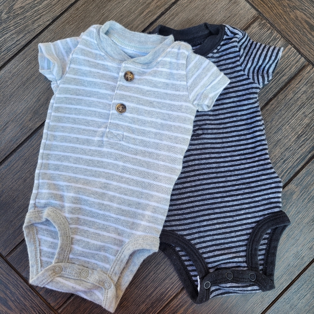 Set of 2 Simple Joy's button Onsies